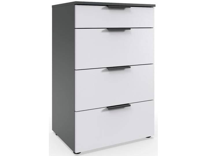 Schubkastenkommode WIMEX Level by fresh to go , weiß (front weiß, korpus graphit), B:54cm H:84cm T:41cm, Spanplatte, Sideboards, 4 Schubladen mit soft-close Funktion, 54cm breit, 84cm hoch von Wimex