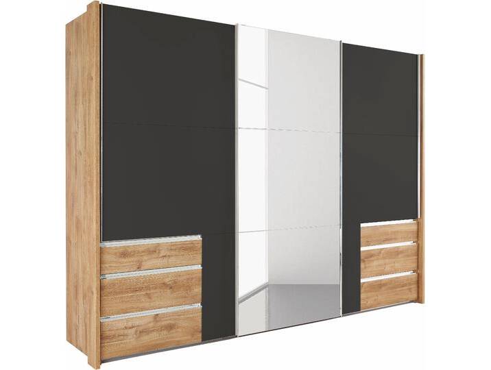 Schwebetürenschrank WIMEX Level by fresh to go , grau (plankeneichefarben, graphit), B:300cm H:236cm T:65cm, Schränke, jeweils mit einer Spiegeltür von Wimex