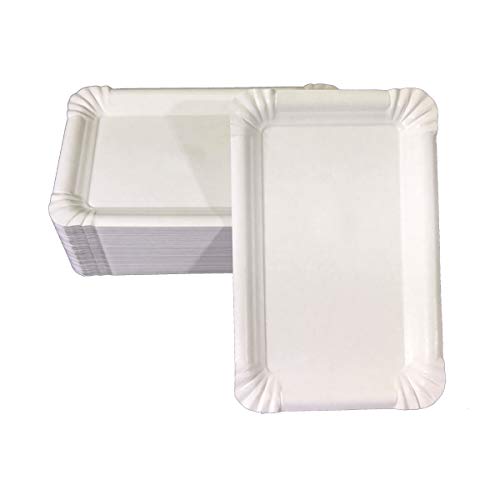 Wimex 100 Flache Pappteller weiß eckig 13 x 20 cm von Wimex