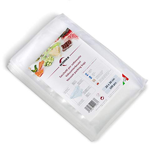 100 Vakuumbeutel 20x30cm (30mt) | BPA Free | Sous Vide geeignet | stabile Schweißnaht | Für alle Balken Vakuumierer geeignet | Vakuumrollen | Made in Italy (20x30) von Wimex