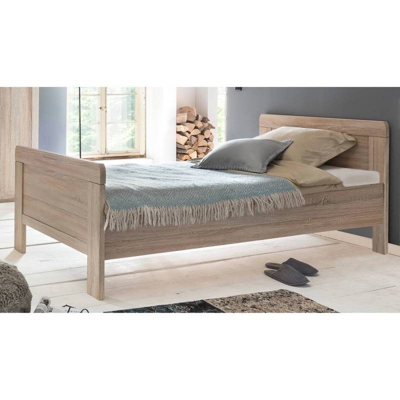 Wimex Bett Nadja 100x200 cm Spanplatte Eiche Sägerau Dekor Modern von Wimex