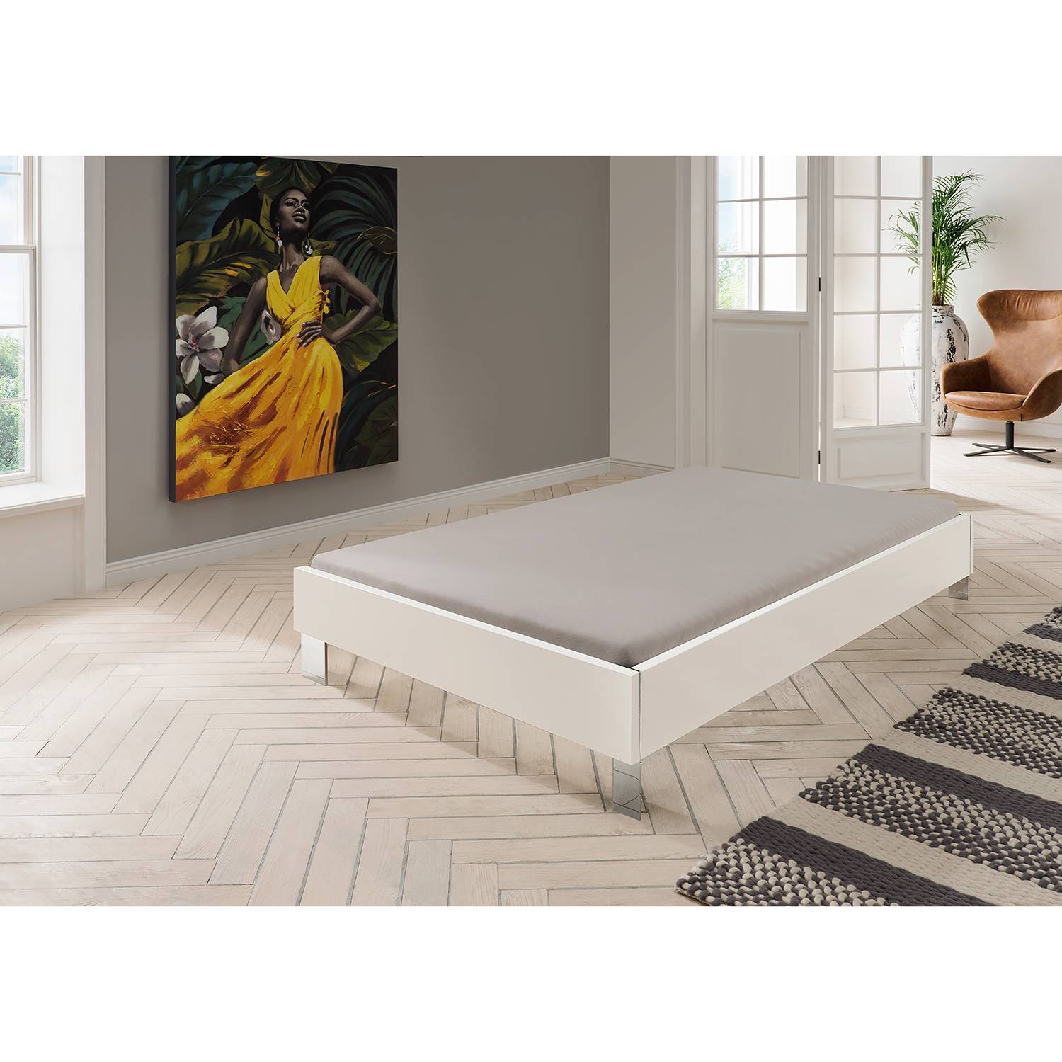 Wimex Bettgestell Level 90x200 cm Spanplatte Weiß Modern von Wimex