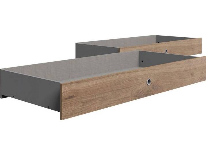 Wimex Bettschubkasten Valencia (mit Rollen, 2 St., moderne Optik, 2er Set), je 141x61x20cm Plankeneiche, braun von Wimex