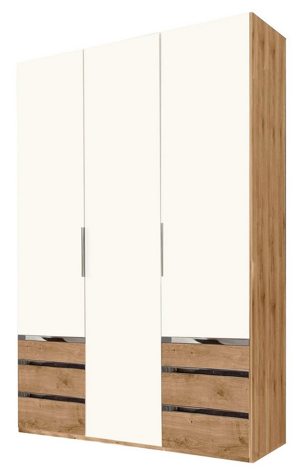 Wimex Drehtürenschrank Level (mit Holztüren, Schubladen, Einlegeböden, Kleiderstangen, 1-St., moderne Optik, chromfarbene Kantengriffe aus Metall) 150x58x236cm von Wimex