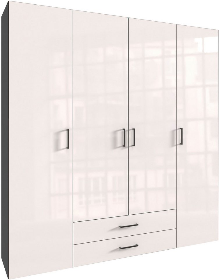 Wimex Drehtürenschrank Mugano (mit langen oder kurzen Griffen aus Metall) wahlweise mit oder ohne Spiegel, mit Schubladen von Wimex