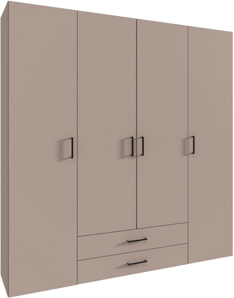 Wimex Drehtürenschrank Mugano (mit langen oder kurzen Griffen aus Metall) wahlweise mit oder ohne Spiegel, mit Schubladen von Wimex