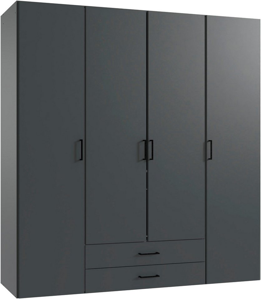 Wimex Kleiderschrank Mugano, in vielen Breiten, 208 oder 236cm hoch, Made in Germany (mit langen oder kurzen Griffen aus Metall) wahlweise mit oder ohne Spiegel, mit Schubladen von Wimex