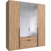 Wimex Drehtürenschrank "Mugano, 135 oder 180cm breit, 208 oder 236cm hoch, Made in Germany", (mit langen Griffstangen aus Metall), wahlweise mit oder ohne Spiegel, mit Schubladen von Wimex