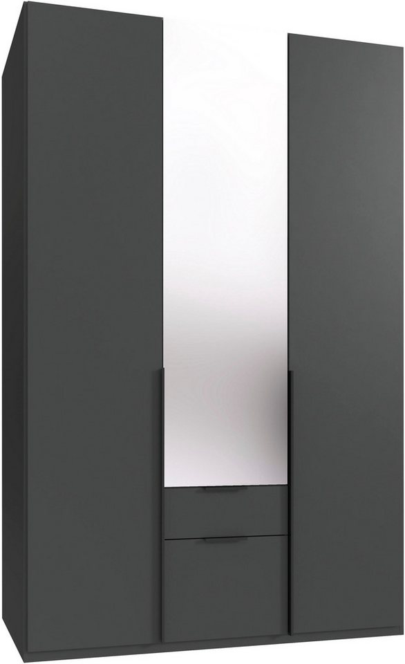 Wimex Drehtürenschrank Mugano (mit langen oder kurzen Griffen aus Metall) wahlweise mit oder ohne Spiegel, mit Schubladen von Wimex