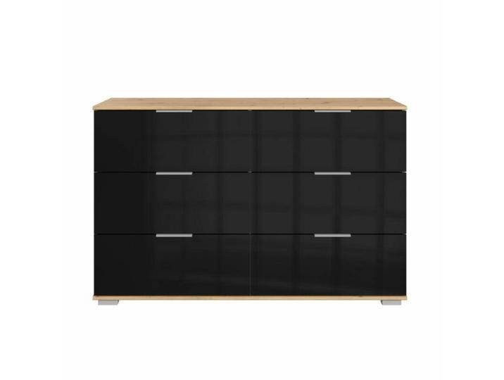 Wimex Easy Plus Sideboard - Artisan Eiche Nachbildung, Glas schwarz, Modern von Wimex