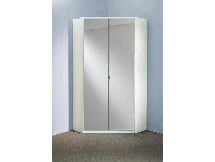 Wimex Eckkleiderschrank in WEISS mit Spiegelfront - 95x198x95cm (BxHxT) von Wimex