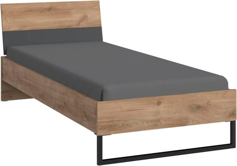 Wimex Einzelbett Texel erhältlich in den Breiten 90 & 140cm, Mit Metallkufe, Bett im Industrial Look von Wimex