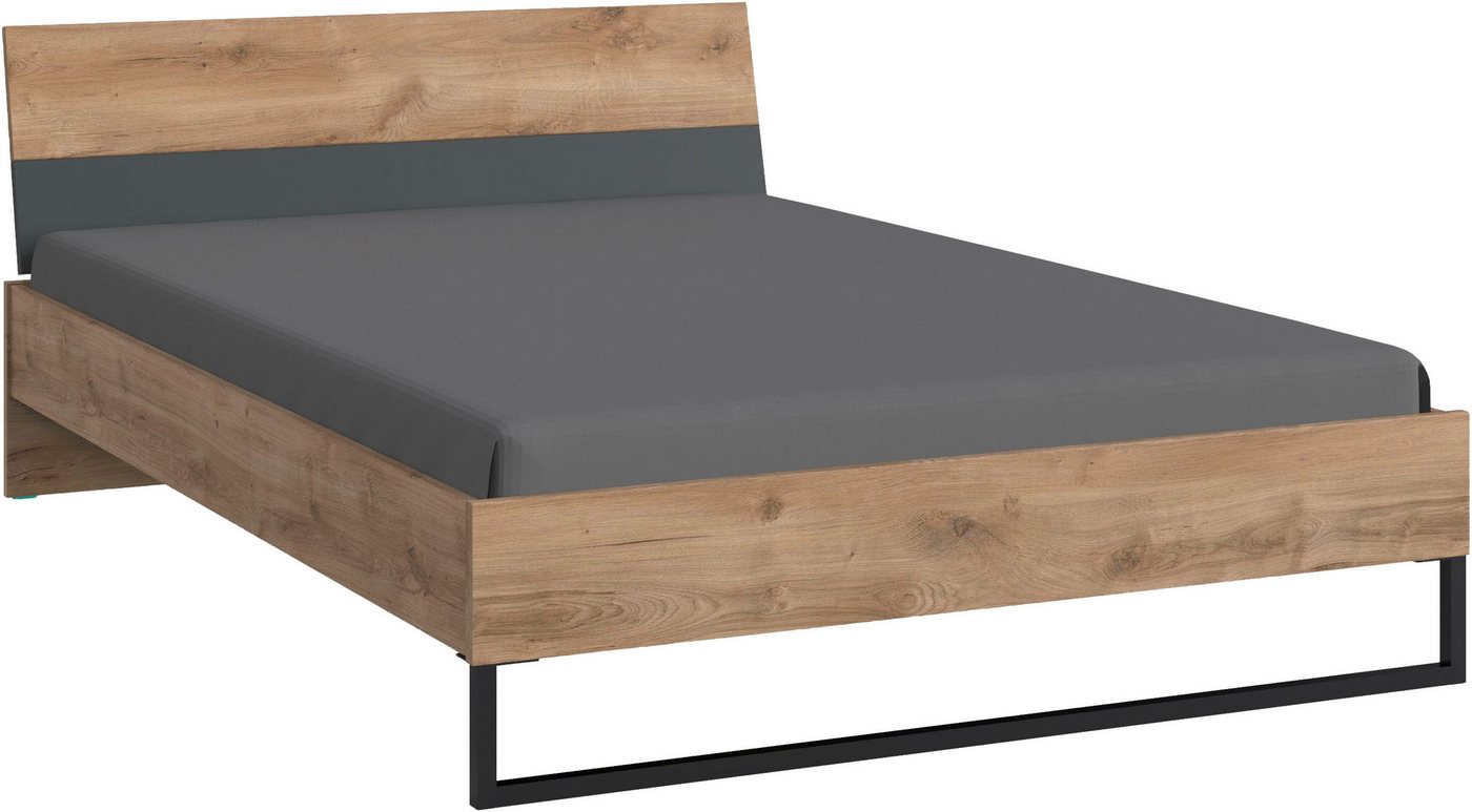 Wimex Einzelbett Texel erhältlich in den Breiten 90 & 140cm, Mit Metallkufe, Bett im Industrial Look von Wimex