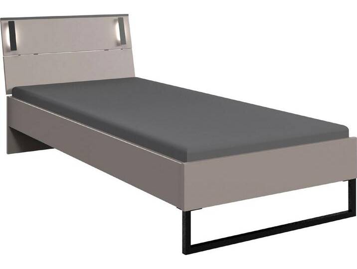 Wimex Futonbett Tilburg in verschiedenen Breiten erhältlich, inkl. LED Beleuchtung, Bett mit Metallkufe, grau schwarz von Wimex