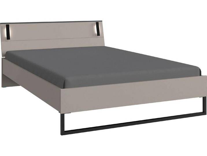 Wimex Futonbett Tilburg in verschiedenen Breiten erhältlich, inkl. LED Beleuchtung, Bett mit Metallkufe, grau schwarz von Wimex