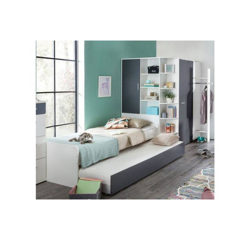 Wimex Jugendzimmer-Set Joker, (Komplet Set, 4-tlg., in verschiedenen Zusammenstellungen wählbar), Bett mit Auszugsliege, begehbarer Eckschrank von Wimex