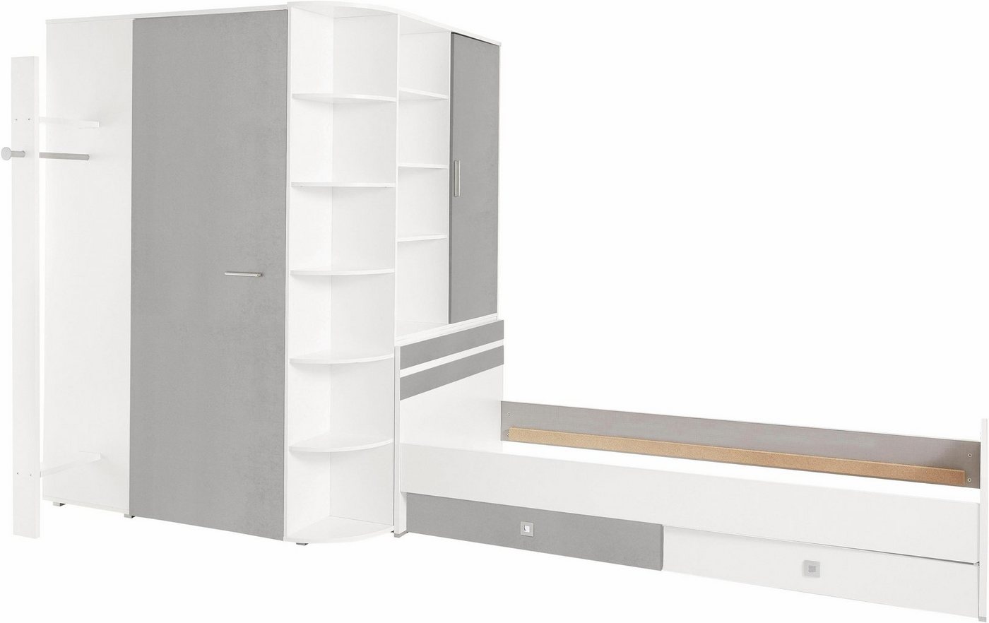 Wimex Jugendzimmer-Set Joker Kleiderschrank mit Garderobe, Bett und Stauraumschubladen, (Set, 4-tlg) von Wimex