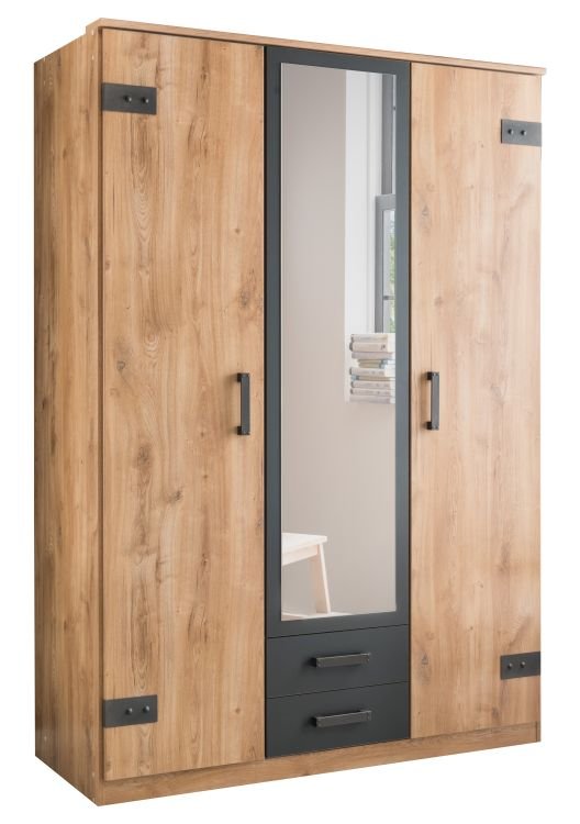 Wimex Kleiderschrank Cork Eiche / Graphit ca. 135 cm von Wimex