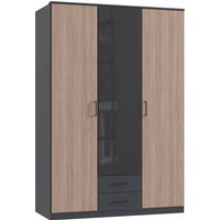 Wimex Kleiderschrank "Fulda, 135 oder 180/58/199cm, 2 Schubladen, Made in Germany", (mit Kranzleiste), besonderer Look durch Multiplex Optik, mit oder ohne Glasauflage von Wimex