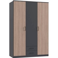 Wimex Kleiderschrank "Fulda, 135 oder 180/58/199cm, 2 Schubladen, Made in Germany", (mit Kranzleiste), besonderer Look durch Multiplex Optik, mit oder ohne Glasauflage von Wimex