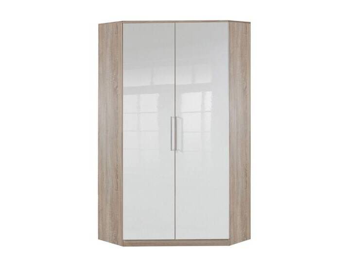 Wimex Eckschrank Greven (2 Türen, 2 Kleiderstangen, 8 Holzböden, 1-St., Eckschrank, alufarbene Bügelgriffe von Wimex