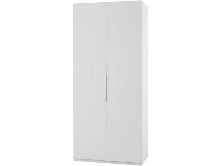 Wimex Kleiderschrank Level (chromfarbende Metallgriffe, 1-St., 2 Türen, 2 Holzböden, 1 Kleiderstange) 100x58x236cm weiß 2-türig, weiß von Wimex