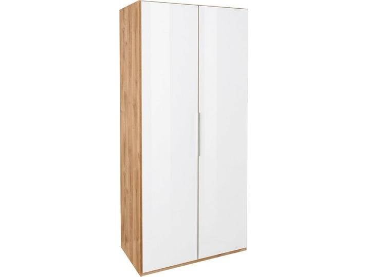 Wimex Kleiderschrank Level by fresh to go Türen vollflächig mit farbigem Glas, beige, Türen: 2 St., plankeneichefarben/Weißglas von Wimex