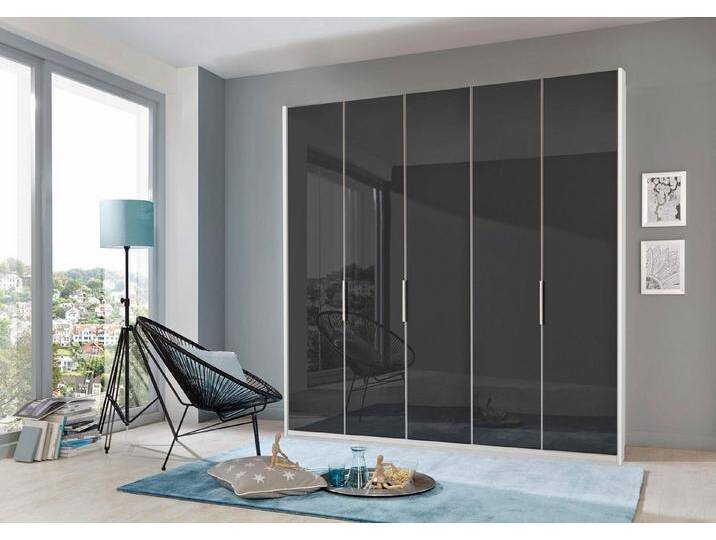 Wimex Kleiderschrank Level by fresh to go Türen vollflächig mit farbigem Glas, grau weiß, Türen: 5 St., weiß/Grauglas von Wimex