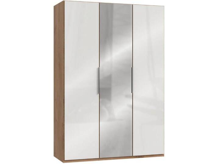 Wimex Kleiderschrank Level by fresh to go mit Glas- und Spiegeltüren, beige, Türen: 3 St., plankeneichefarben/Weißglas von Wimex