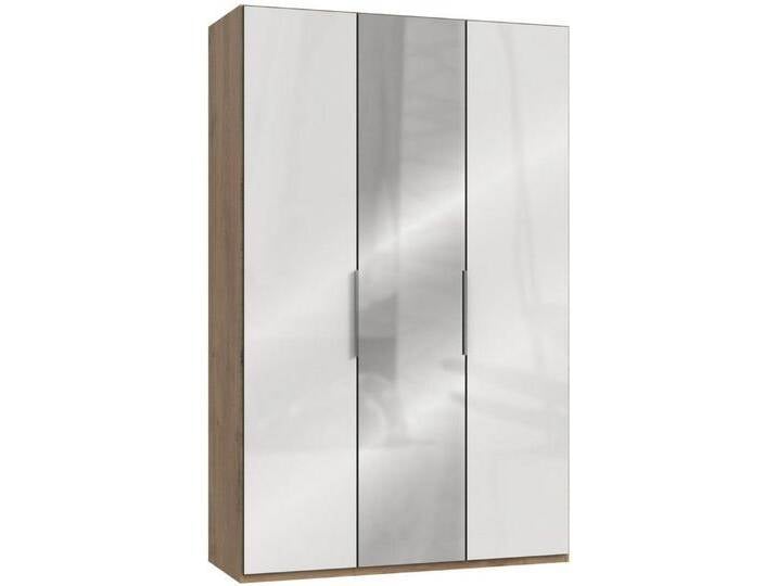 Wimex Kleiderschrank Level by fresh to go mit Glas- und Spiegeltüren, beige, Türen: 3 St., plankeneichefarben/Weißglas von Wimex