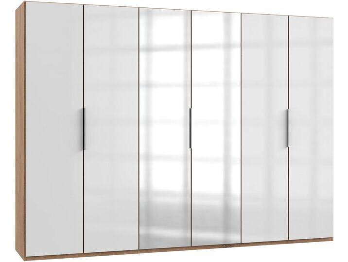 Wimex Kleiderschrank Level by fresh to go mit Glas- und Spiegeltüren, beige, Türen: 6 St., plankeneichefarben/Weißglas von Wimex