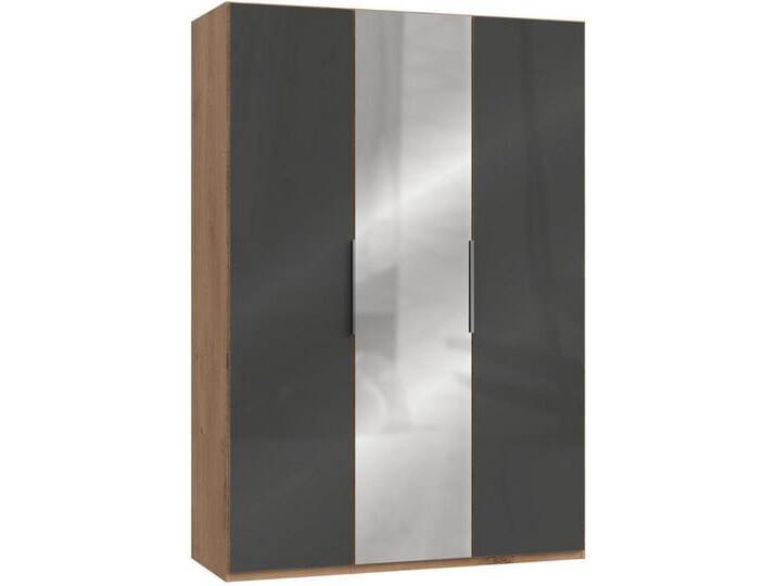 Wimex Kleiderschrank Level by fresh to go mit Glas- und Spiegeltüren, beige grau, Türen: 3 St., plankeneichefarben/Grauglas von Wimex