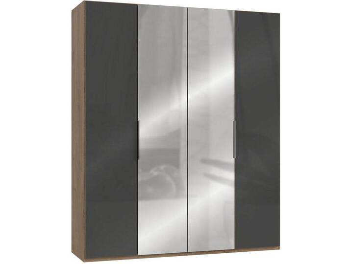 Wimex Kleiderschrank Level by fresh to go mit Glas- und Spiegeltüren, beige grau, Türen: 4 St., plankeneichefarben/Grauglas von Wimex