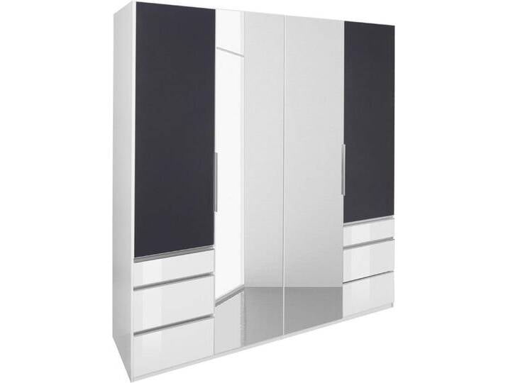 Wimex Kleiderschrank Level by fresh to go mit Glas-und Spiegeltüren, grau weiß, Türen: 4 St., weiß/Grauglas von Wimex