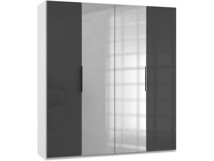 Wimex Kleiderschrank Level by fresh to go mit Glas- und Spiegeltüren, grau weiß, Türen: 4 St., weiß/Grauglas von Wimex