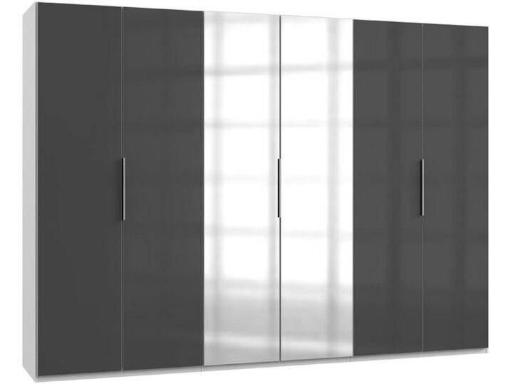 Wimex Kleiderschrank Level by fresh to go mit Glas- und Spiegeltüren, grau weiß, Türen: 6 St., weiß/Grauglas von Wimex