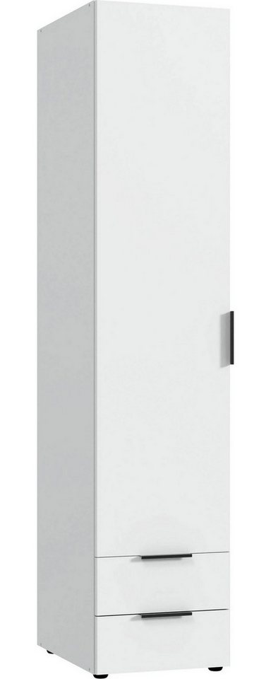 Wimex Kleiderschrank Modena (1 Tür, 2 Schubladen, 1-St., moderne Optik, Kantengriffe, reichlich Stauraum) 40x54x185cm weiß 1-türig von Wimex