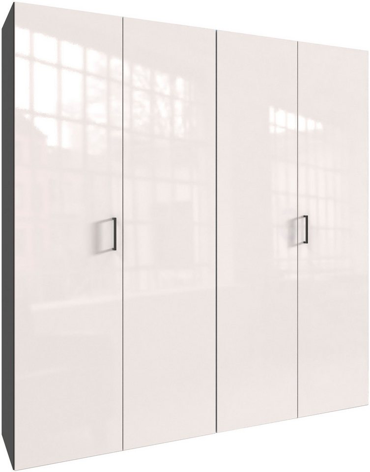 Wimex Kleiderschrank Mugano,in 8 Breiten,3 Höhen,2 Tiefen, viele Farben, Made in Germany (in Basic oder Premium Ausstattung mit 2 weiteren Einlegeböden) mit langen oder kurzen Griffen aus Metall, mit oder ohne Spiegel von Wimex