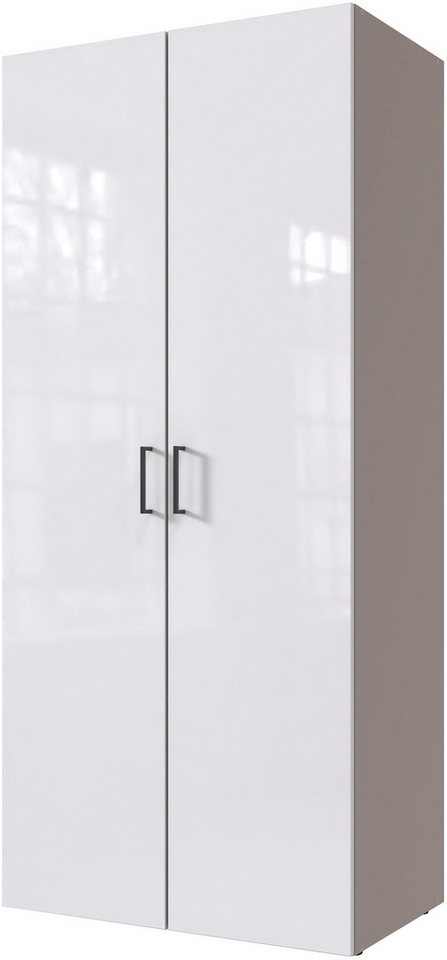 Wimex Kleiderschrank Mugano,in 8 Breiten,3 Höhen,2 Tiefen, viele Farben, Made in Germany (in Basic oder Premium Ausstattung mit 2 weiteren Einlegeböden) mit langen oder kurzen Griffen aus Metall, mit oder ohne Spiegel von Wimex