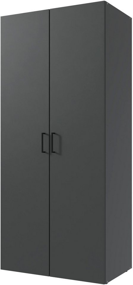Wimex Kleiderschrank Mugano,in 8 Breiten,3 Höhen,2 Tiefen, viele Farben, Made in Germany (in Basic oder Premium Ausstattung mit 2 weiteren Einlegeböden) mit langen oder kurzen Griffen aus Metall, mit oder ohne Spiegel von Wimex
