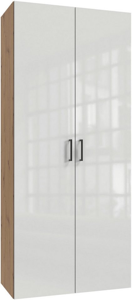 Wimex Kleiderschrank Mugano,in 8 Breiten,3 Höhen,2 Tiefen, viele Farben, Made in Germany (in Basic oder Premium Ausstattung mit 2 weiteren Einlegeböden) mit langen oder kurzen Griffen aus Metall, mit oder ohne Spiegel von Wimex