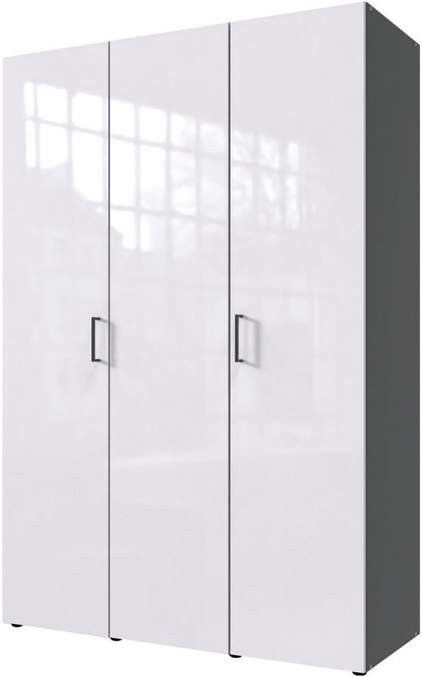 Wimex Kleiderschrank Mugano,in 8 Breiten,3 Höhen,2 Tiefen, viele Farben, Made in Germany (in Basic oder Premium Ausstattung mit 2 weiteren Einlegeböden) mit langen oder kurzen Griffen aus Metall, mit oder ohne Spiegel von Wimex