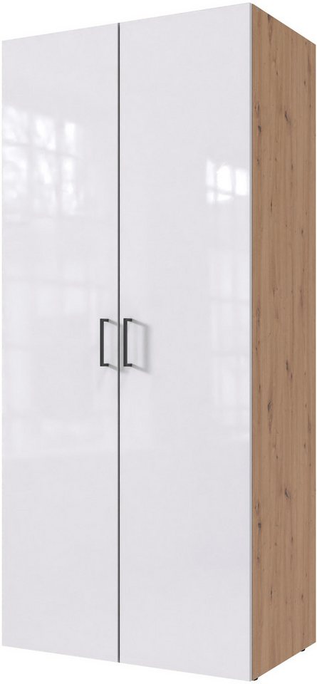 Wimex Kleiderschrank Mugano,in 8 Breiten,3 Höhen,2 Tiefen, viele Farben, Made in Germany (in Basic oder Premium Ausstattung mit 2 weiteren Einlegeböden) mit langen oder kurzen Griffen aus Metall, mit oder ohne Spiegel von Wimex