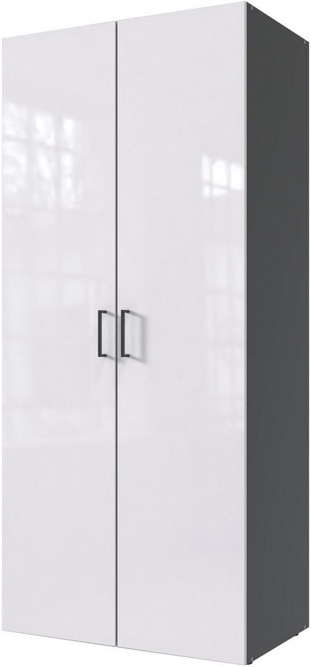 Wimex Kleiderschrank Mugano,in 8 Breiten,3 Höhen,2 Tiefen, viele Farben, Made in Germany (in Basic oder Premium Ausstattung mit 2 weiteren Einlegeböden) mit langen oder kurzen Griffen aus Metall, mit oder ohne Spiegel von Wimex