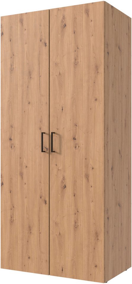 Wimex Kleiderschrank Mugano,in 8 Breiten,3 Höhen,2 Tiefen, viele Farben, Made in Germany (in Basic oder Premium Ausstattung mit 2 weiteren Einlegeböden) mit langen oder kurzen Griffen aus Metall, mit oder ohne Spiegel von Wimex