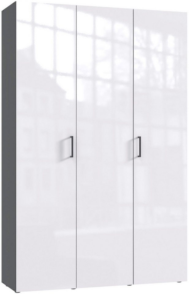 Wimex Kleiderschrank Mugano,in 8 Breiten,3 Höhen,2 Tiefen, viele Farben, Made in Germany (in Basic oder Premium Ausstattung mit 2 weiteren Einlegeböden) mit langen oder kurzen Griffen aus Metall, mit oder ohne Spiegel von Wimex