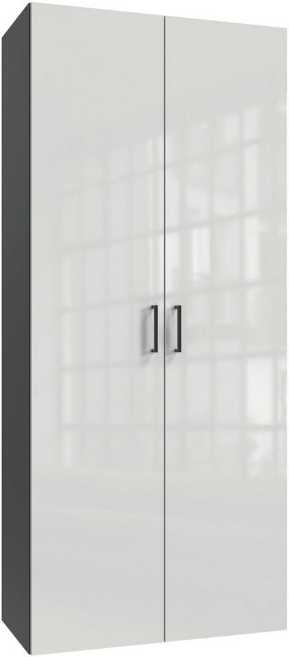 Wimex Kleiderschrank Mugano,in 8 Breiten,3 Höhen,2 Tiefen, viele Farben, Made in Germany (in Basic oder Premium Ausstattung mit 2 weiteren Einlegeböden) mit langen oder kurzen Griffen aus Metall, mit oder ohne Spiegel von Wimex