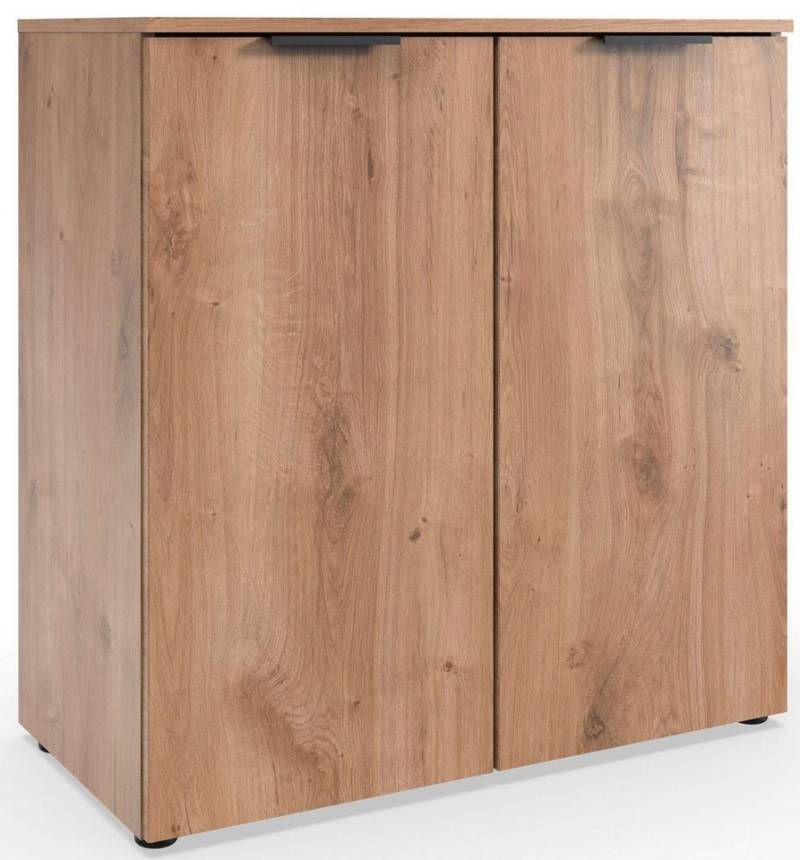 Wimex Kommode Level (2 Türen, Metallgriffe, 1 St., moderne Optik, 2-türig), 81x41x92cm Plankeneiche 2-türig von Wimex