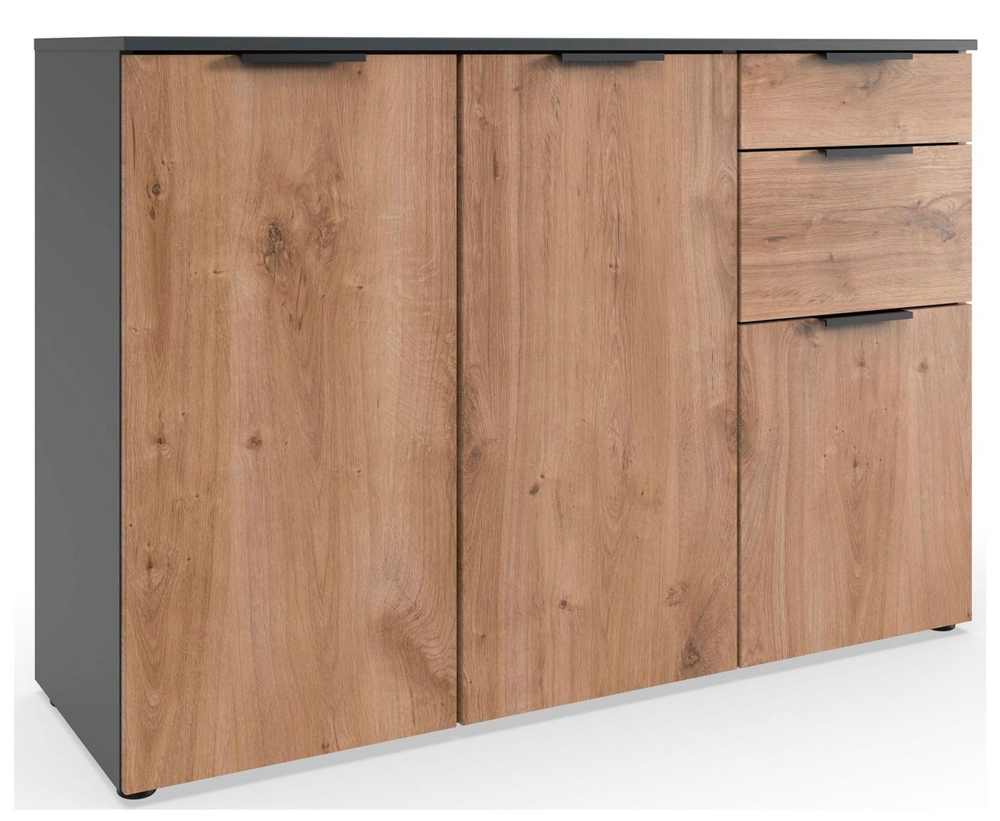 Wimex Kommode Level (Level, 1 St., Kombikommode), 122x41x84cm graphit Plankeneiche von Wimex