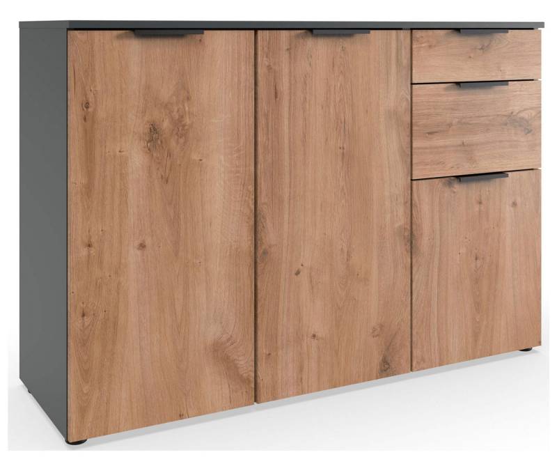 Wimex Kommode Level (Level, 1 St., Kombikommode), 122x41x84cm graphit Plankeneiche von Wimex